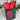 Gift bag with red ribbon and plaid pattern on a white surface